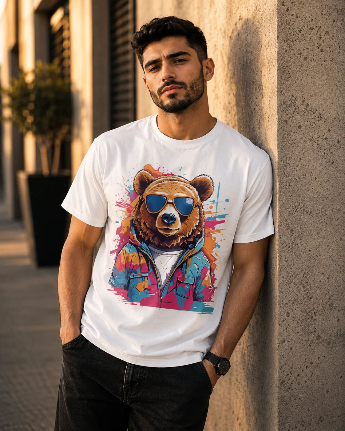تی‌شرت آستین کوتاه مردانه طرح Cool Bear